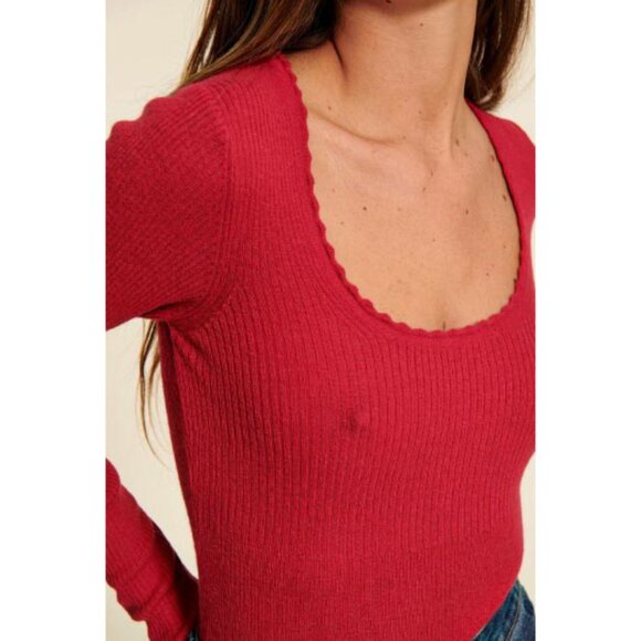 SOLD - Rouje Terry Alpaca Wool Red Knit Long Sleeve Top - FR 36 / US 4 / S - Picture 12 of 12